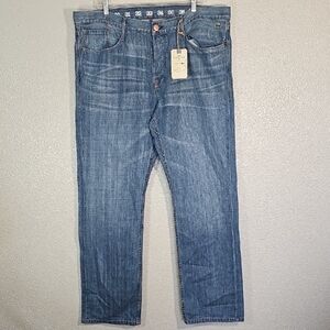 Lacoste Earnest Sewn Straight Fit Blue Jeans.